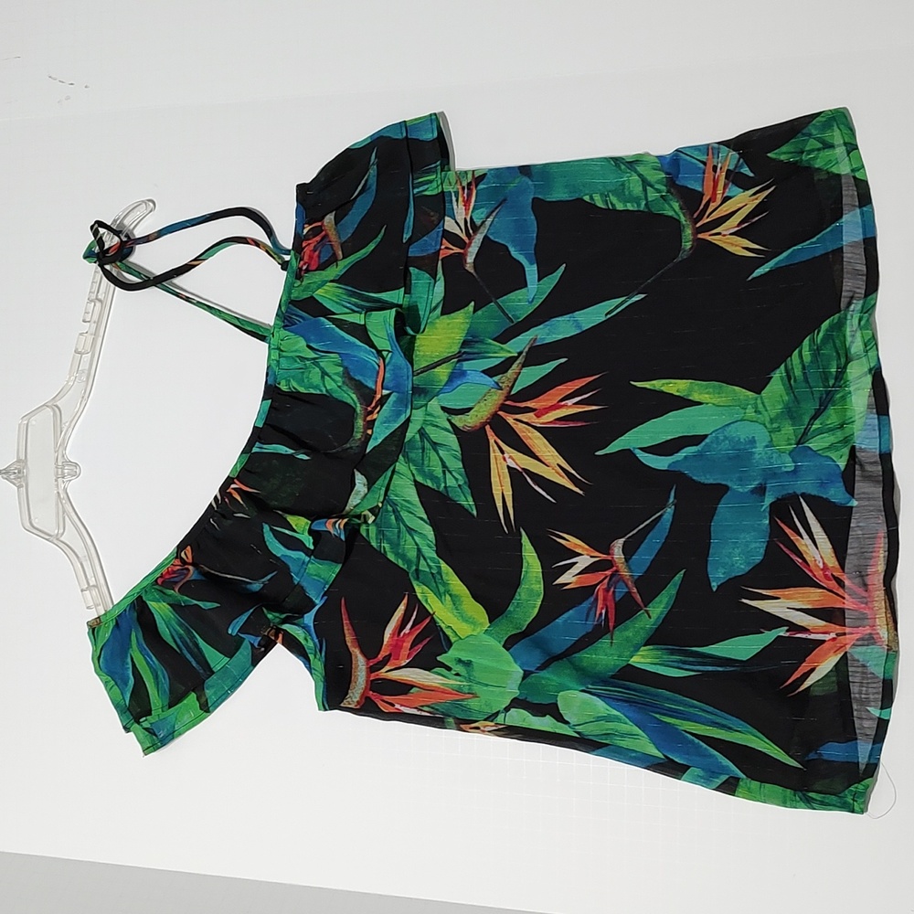 New Tropical Print One Shoulder Top sz XS